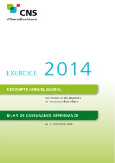 Décompte annuel de l'assurance dépendance - Exercice 2014