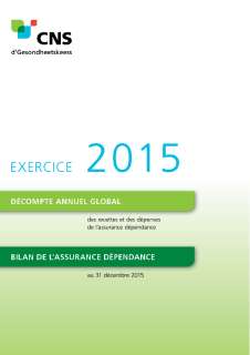 Décompte annuel de l'assurance dépendance - Exercice 2015