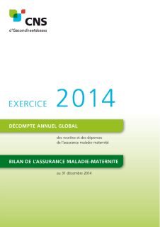 Décompte annuel de l'assurance Maladie-Maternité - Exercice 2014