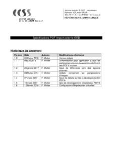 Spécifications PDF Import externe GED